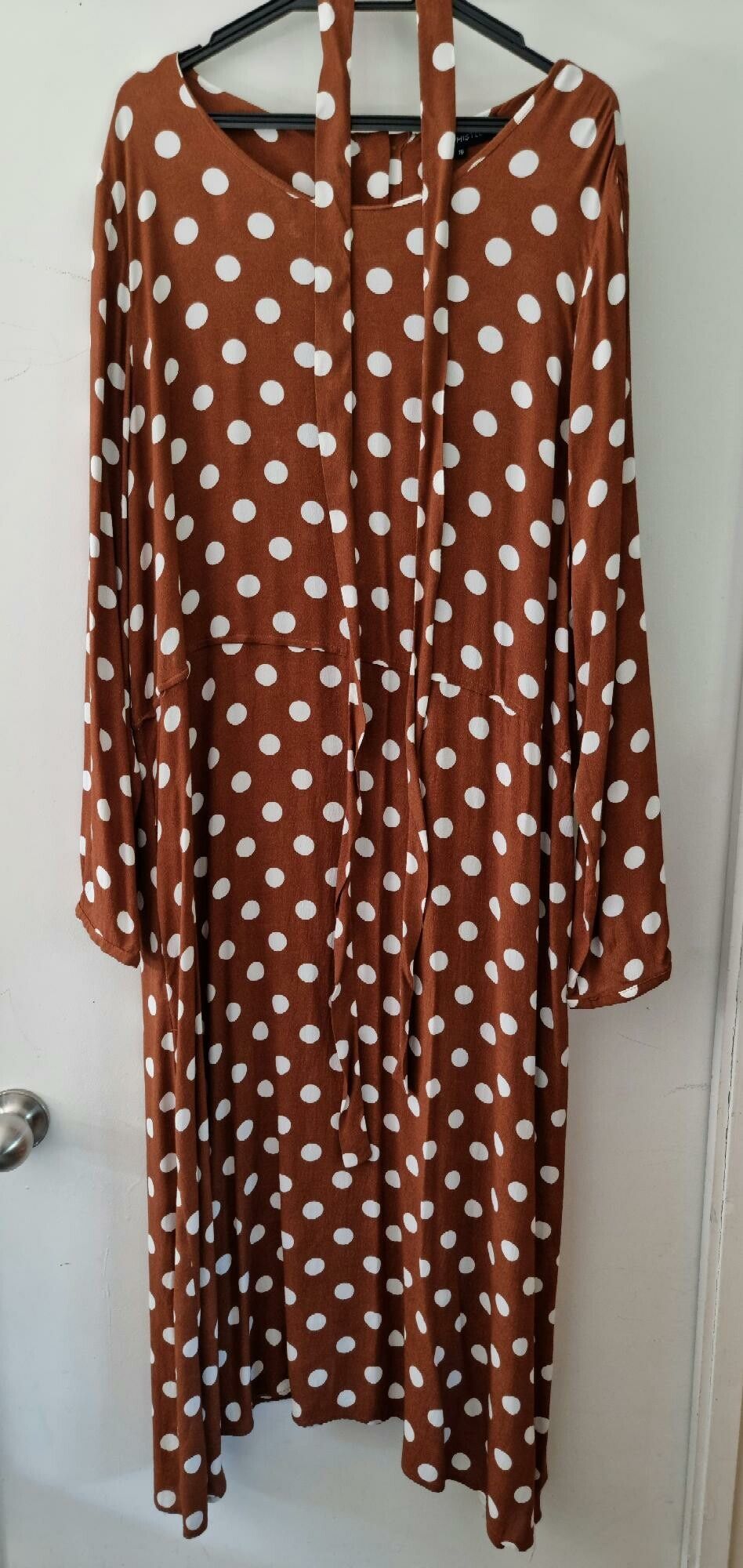 princess polly baby blue dress Brown and White Polka Dot Dress