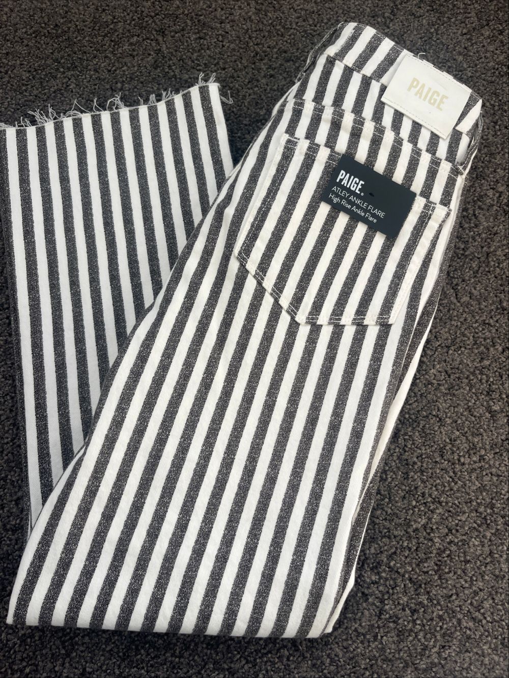 Paige Black And White Striped Jeans