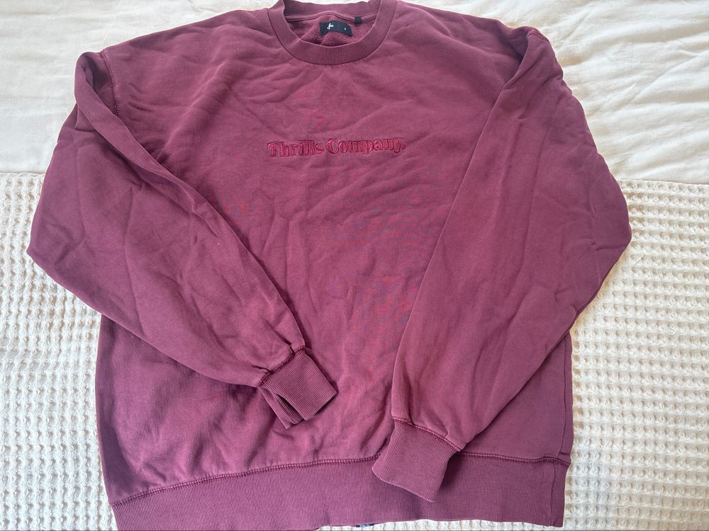 THRILLS Maroon Crew Neck Jumper