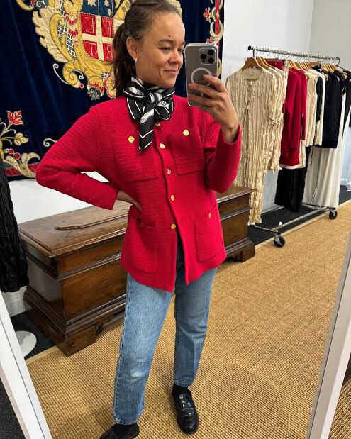 Onte Red Knit Helena Jacket