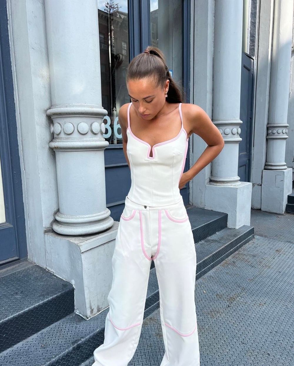 Paris Georgia Rodeo trousers - pink & cream