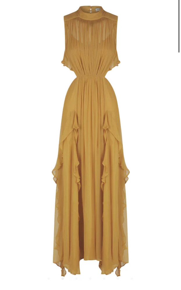 shona joy leonie backless frill maxi dress Shona Joy - La Lune Cumulus Silk Backless Lace Split Maxi Dress - Ivory main image 1