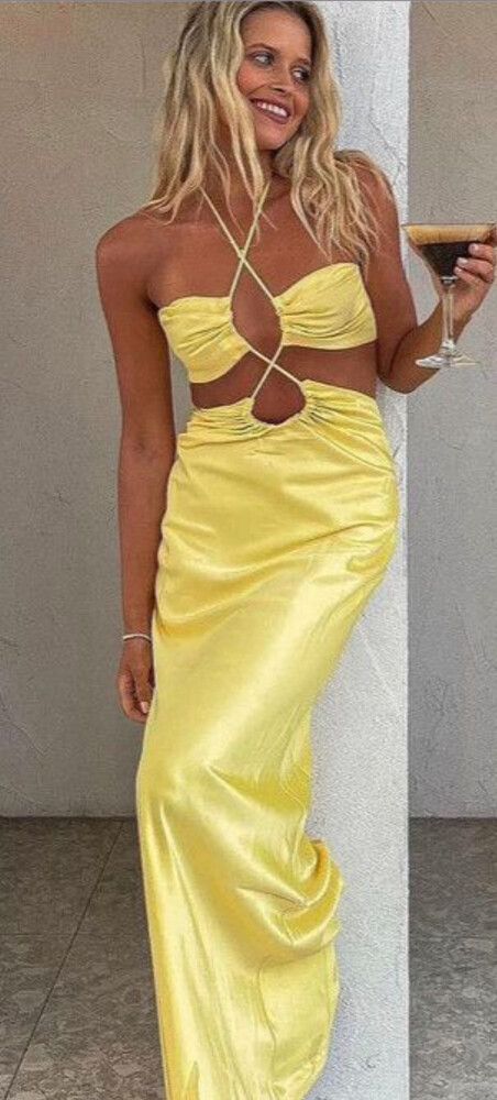 gold dress size 14 ASHLEYlauren 11514 Beaded Halter Gown main image 0