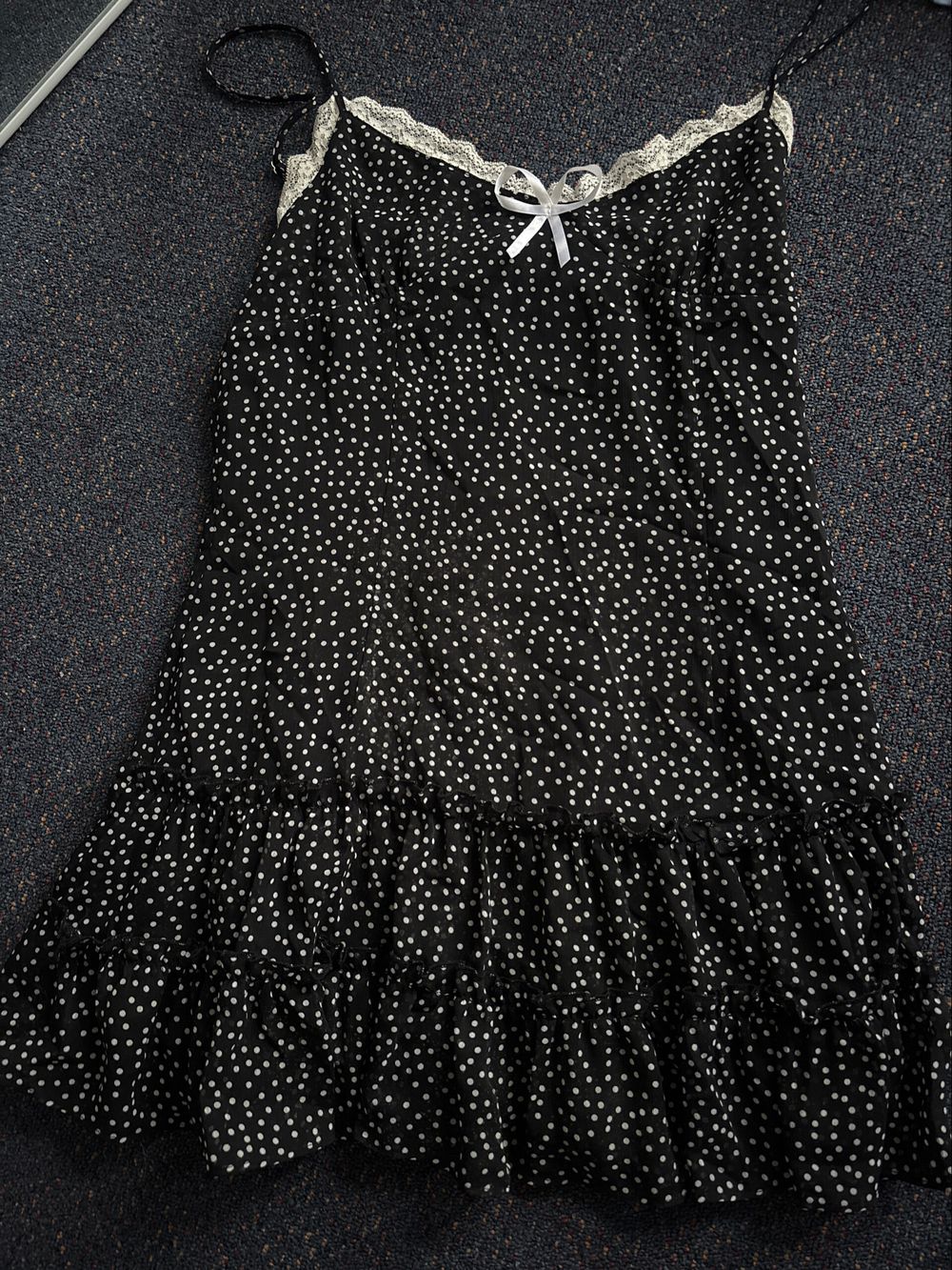 Lioness Black Polka Dot Dress Size L