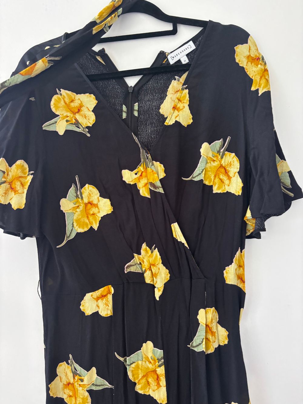 Floral print black jumpsuit