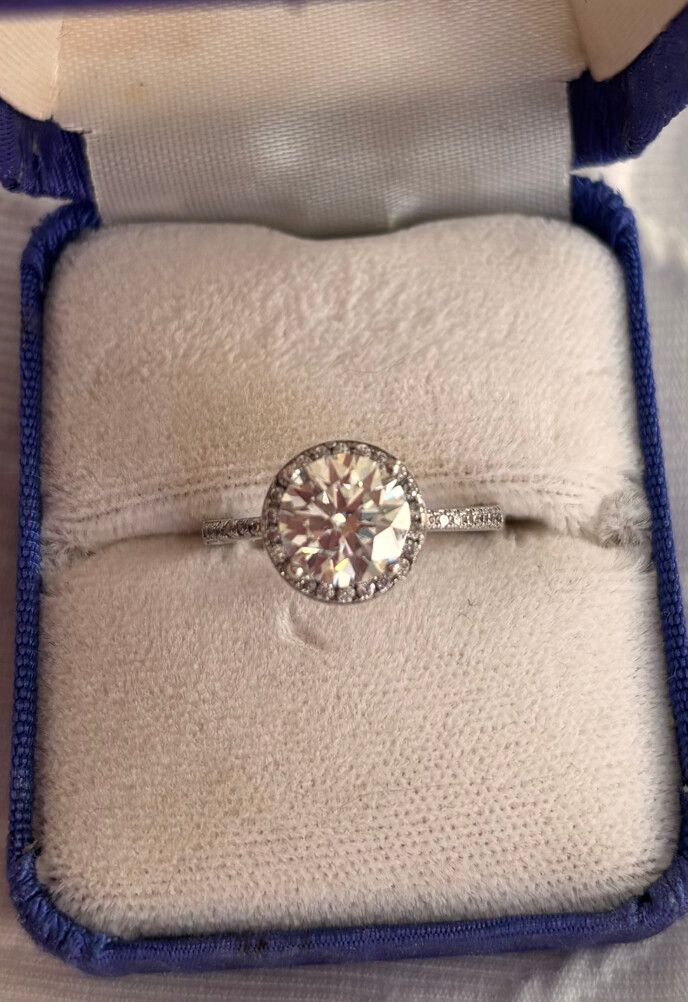 Moissanite halo ring