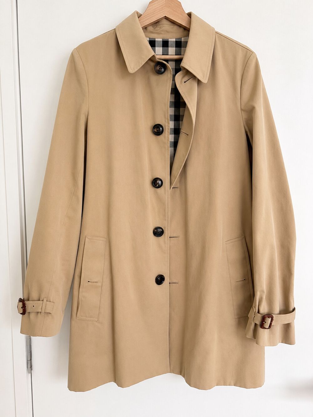 Burberry Kensington Cotton Gabardine Trench Coat – Honey Beige