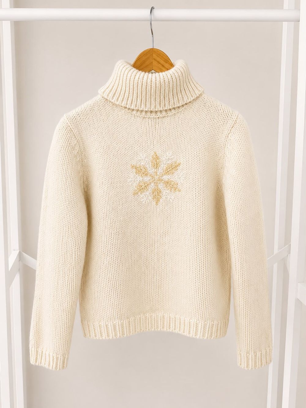 Debenhams Wool Blend Roll Neck Knit Jumper - Cream - Size 10 | Ref 222