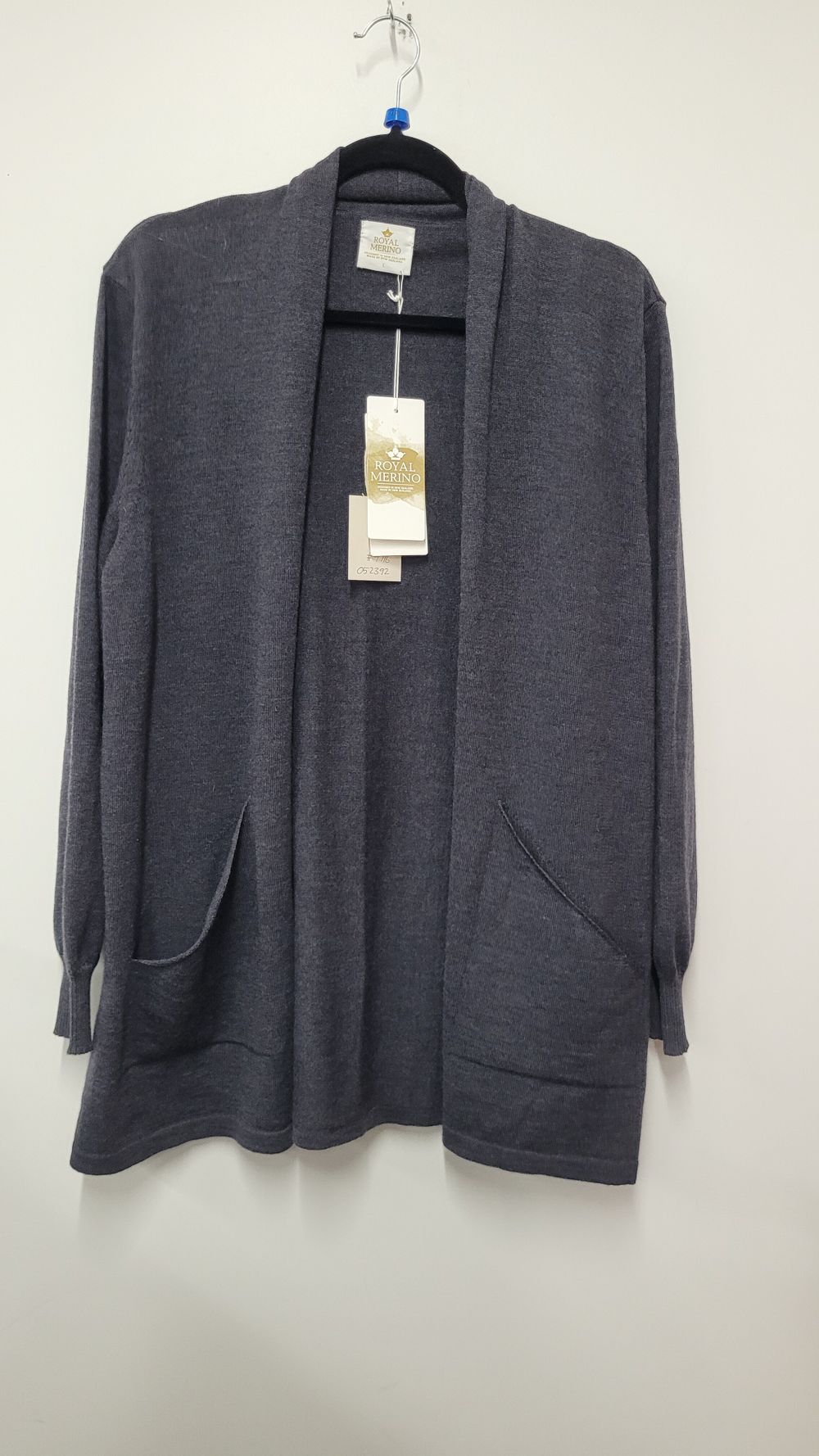 Royal Merino Charcoal Cardigan