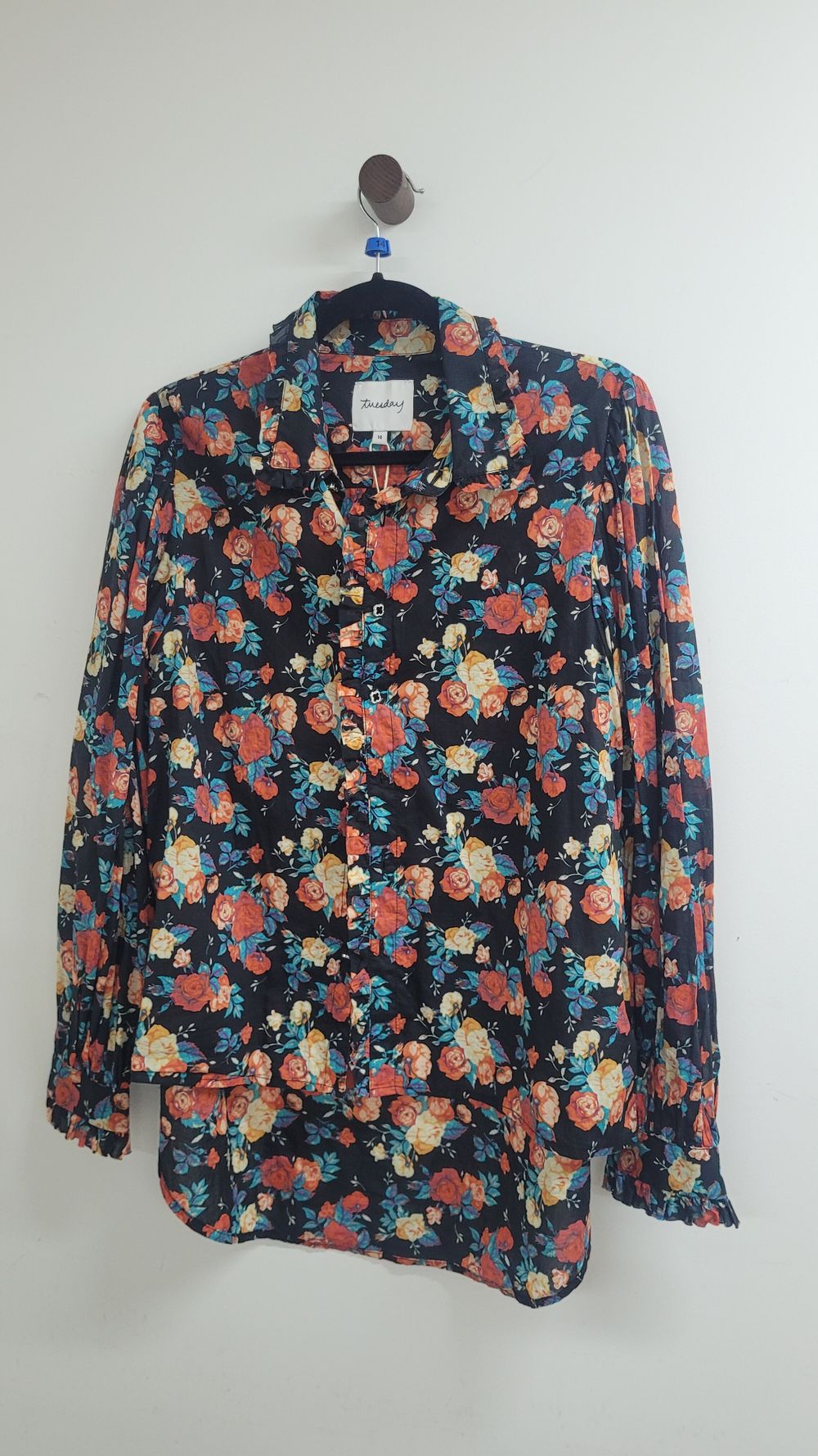 Tuesday Black Floral Long Sleeve Shirt
