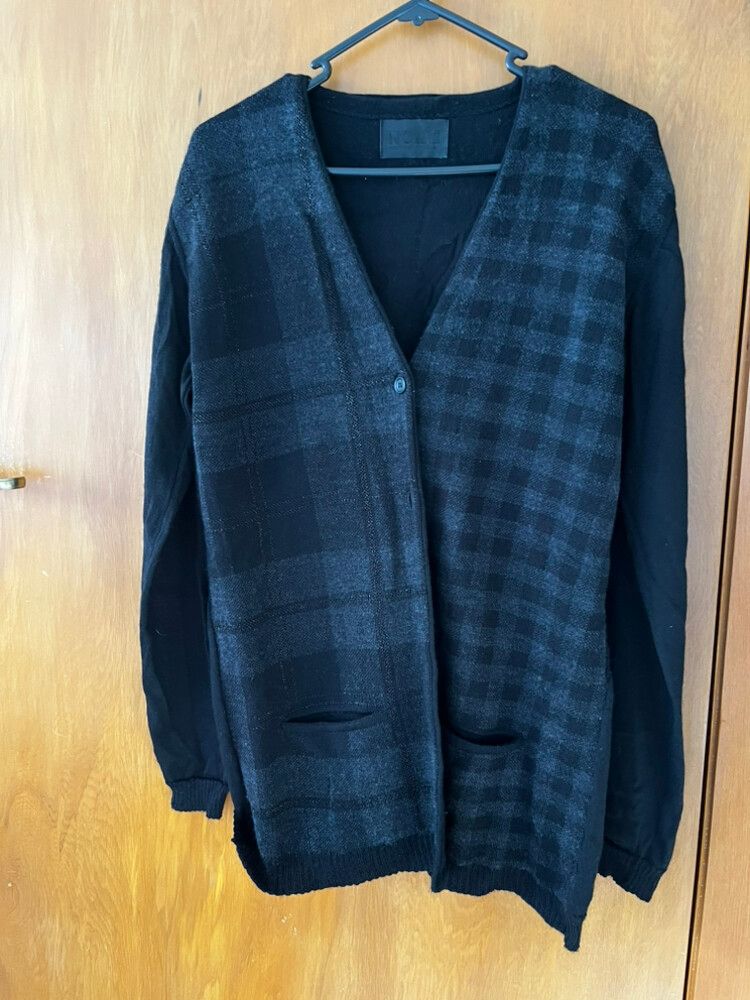 Nom*D Merino black plaid Cardigan S1