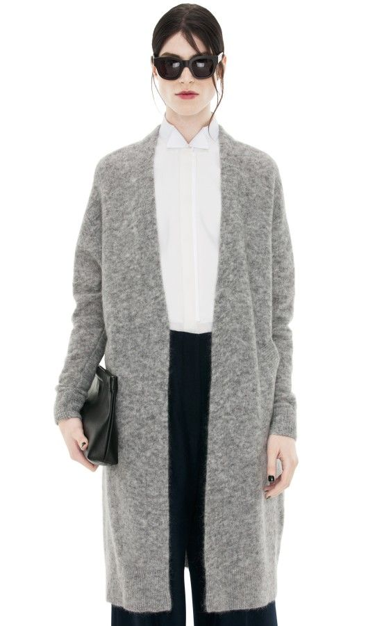Acne Studios - Acne Raya Mohair Cardigan Long Grey on Designer