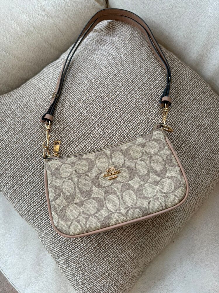 Coach Signature Shoulder Bag – Beige/Blush