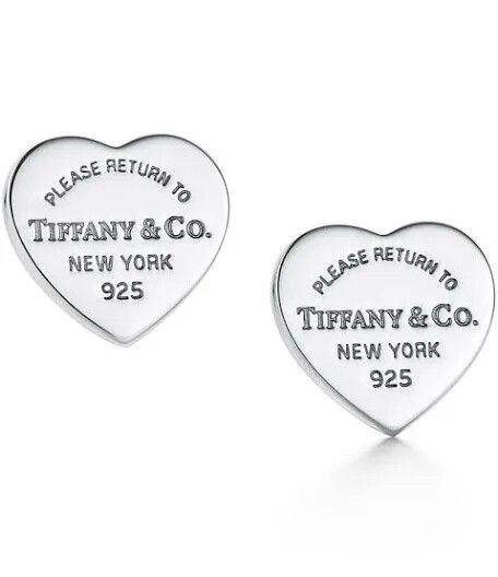 TIFFANY Return to Tiffany silver heart stud earrings