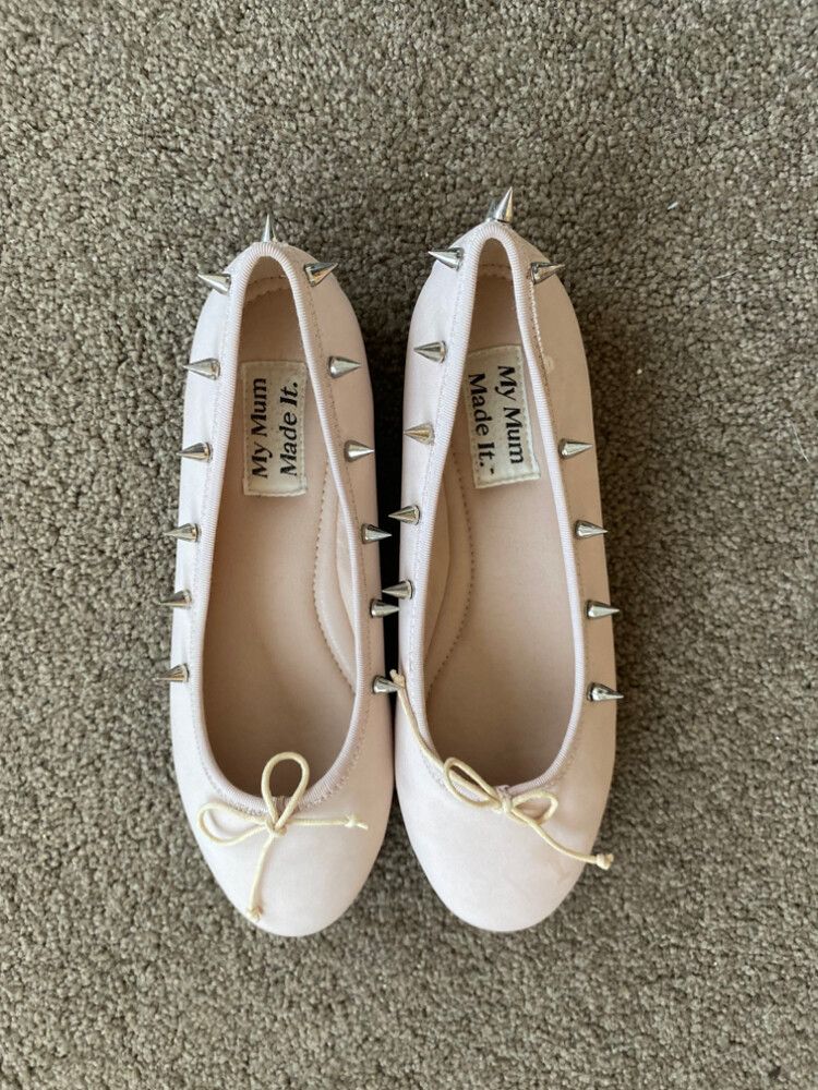 My Mum Made It. Pink Studded Ballet Flats