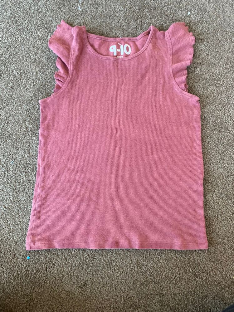 Pink Ribbed Ruffle Sleeve Top