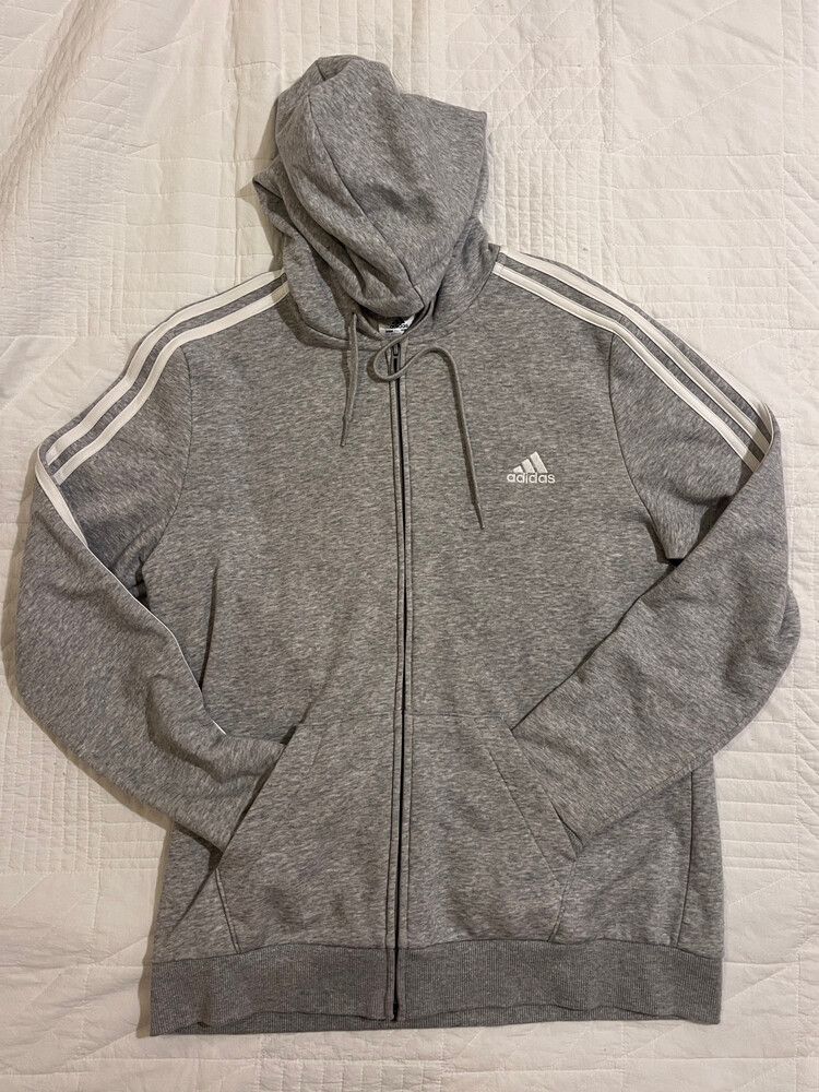 Adidas Grey Zip Up Hoodie