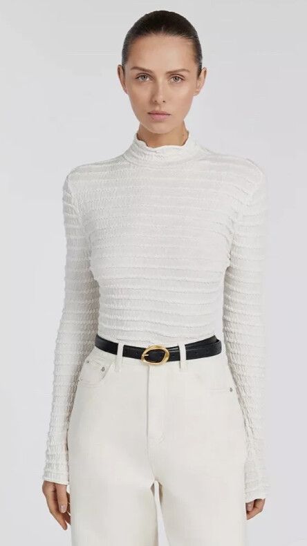 HENDRICK CREAM LONG SLEEVE KNIT TOP size XL Glam Party Romantic Summer