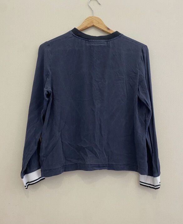 Alpha60 Black Silk Blouse Size Medium Chic Summer Relaxed Minimalist 90s Casual