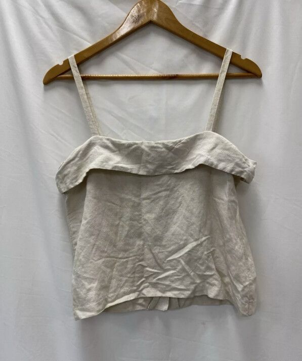 Alpha60 Linen crop swing top size small summer beach 90s minimalist designer fun