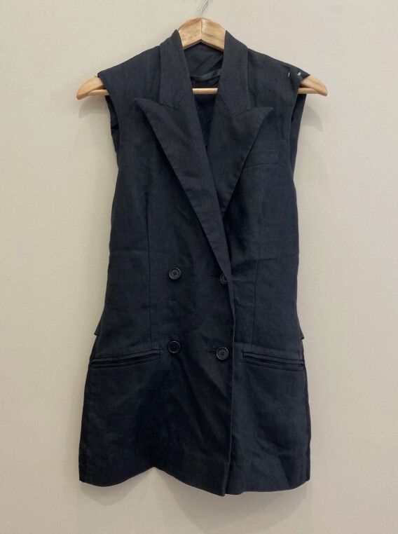 ZAMBESI Tinker Linen Waistcoat Size 10 Minimalist Chic Casual Layered Look