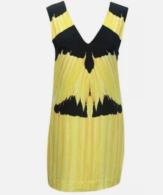 SASS & BIDE Yellow Silk Shift Dress Size 14 Glam Party Boho Summer Holiday