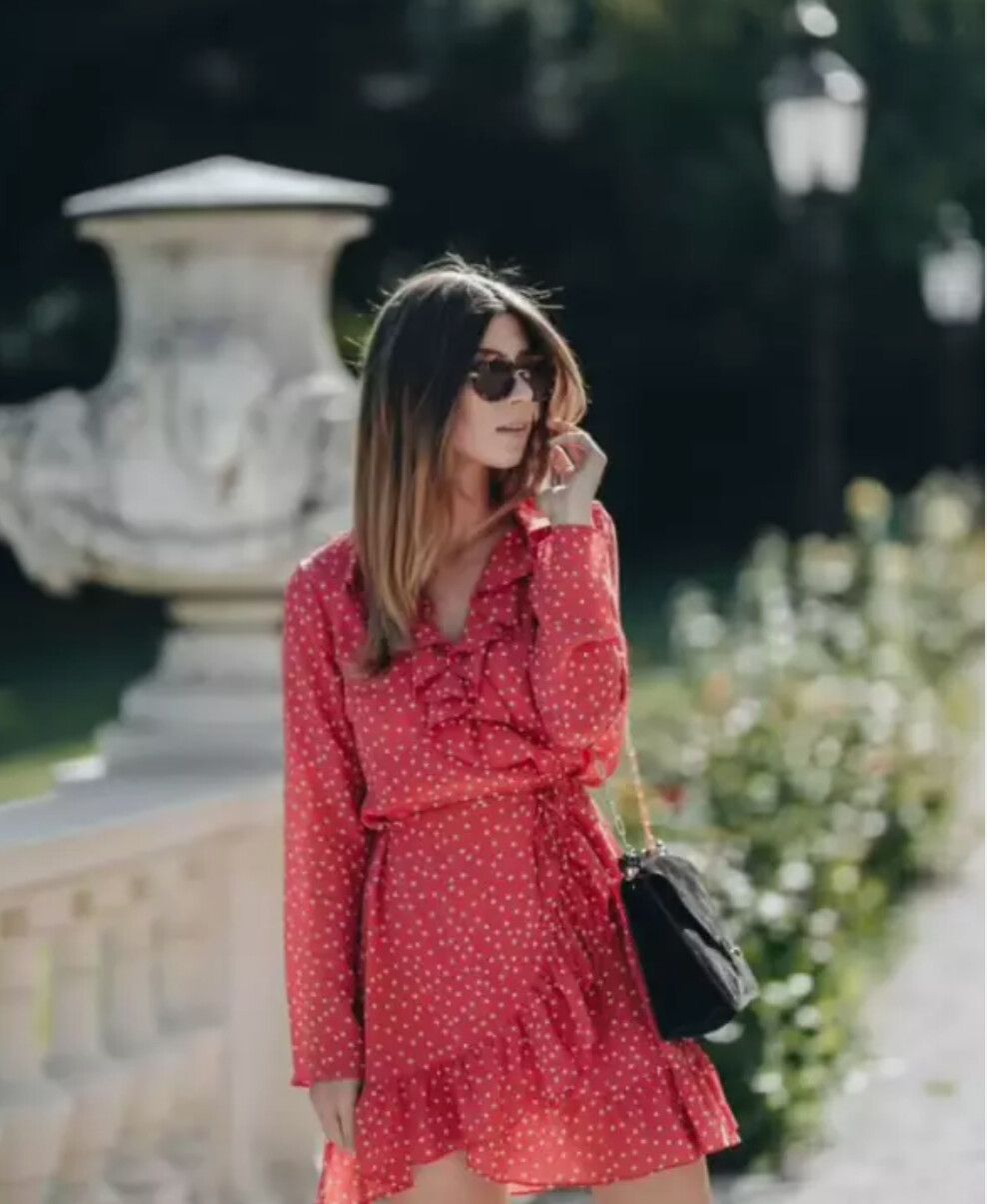 realisation par red star dress Realisation Par 'Alexandra' red & white star