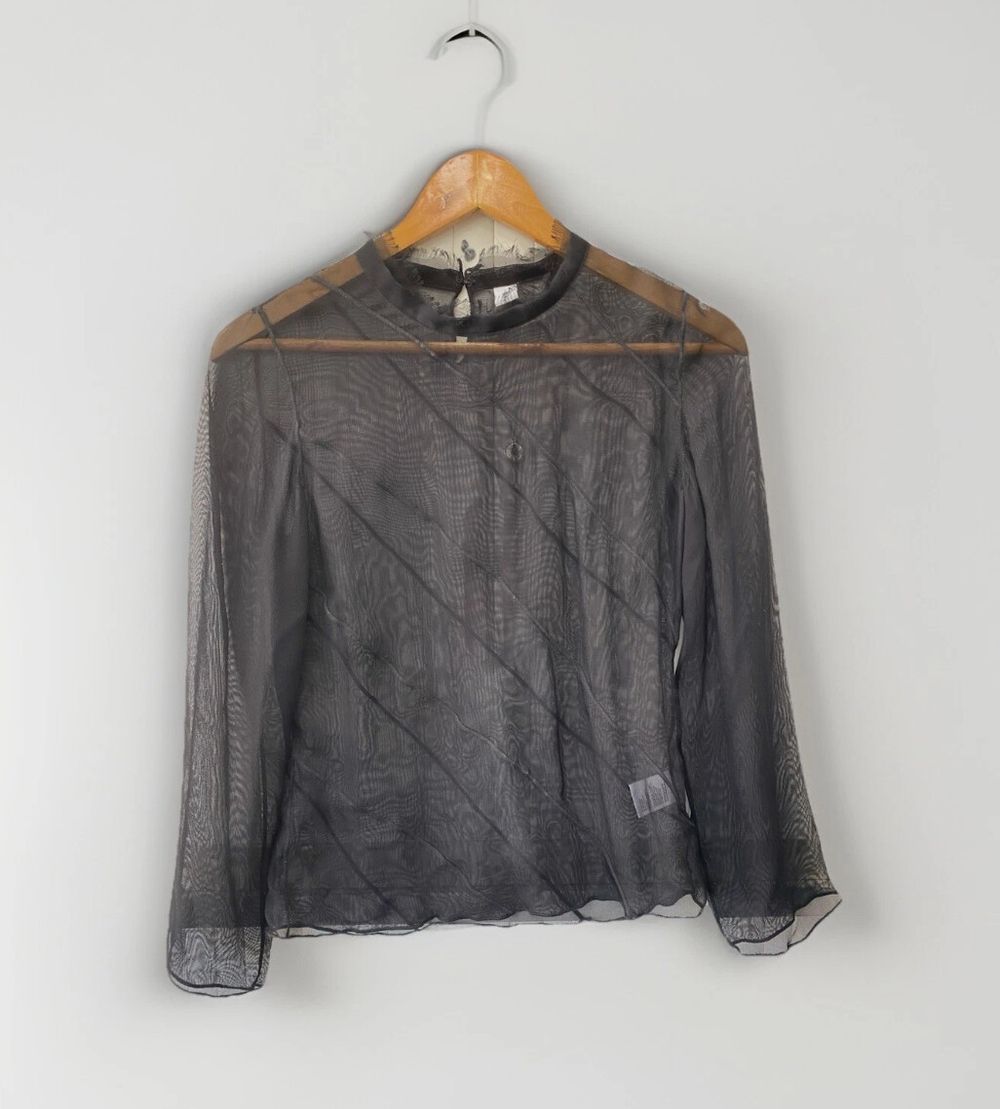SIR THE LABEL Black Silk Sheer tiered blouse Size 0/XS Glam Party Minimalist