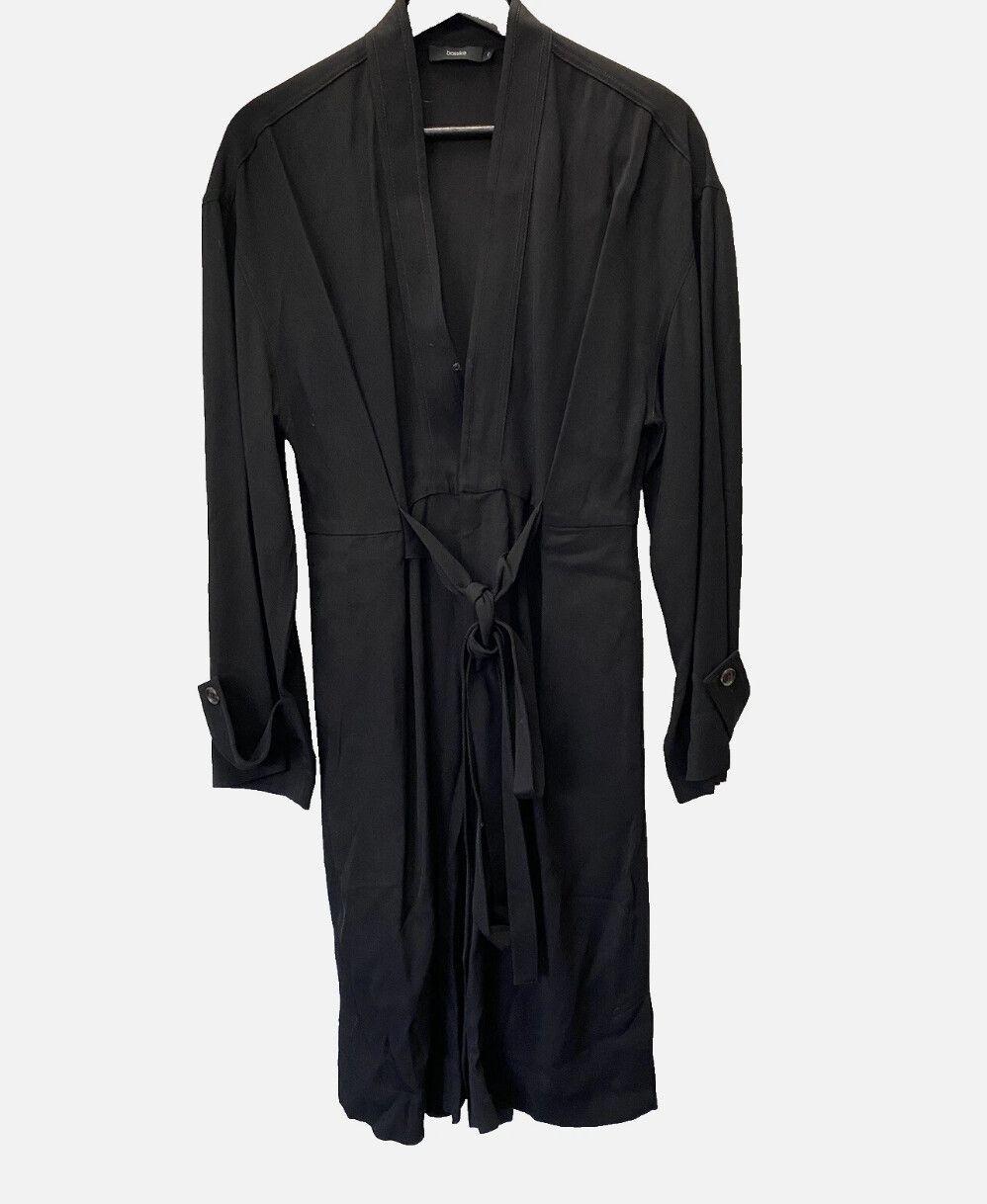 BASSIKE black detailed tie waist playsuit size XS formal 90s designer office