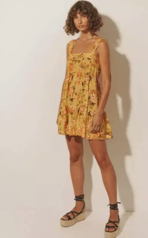 Kivari Amelia Mini Dress Size L/12 Floral BNWT Summer Flowy Party Holiday Floral