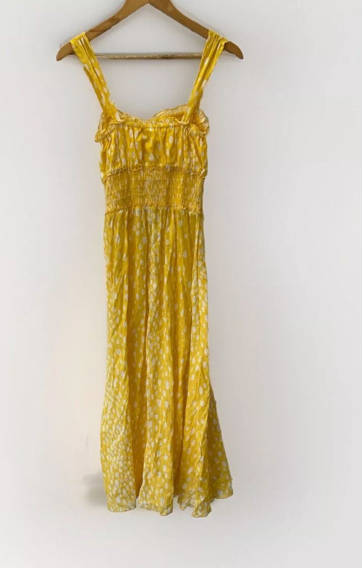 Steele - Steele BNWT Daisy Gold spot dress size small tie boho floral yellow cute summer on Designer Wardrobe Steele - Steele BNWT Daisy Gold spot dress size small tie boho floral yellow cute summer on Designer Wardrobe