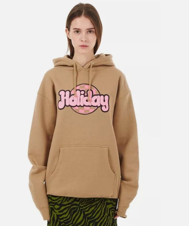 EMMA HOLIDAY Brown Oversized Holiday world hoodie Size XL