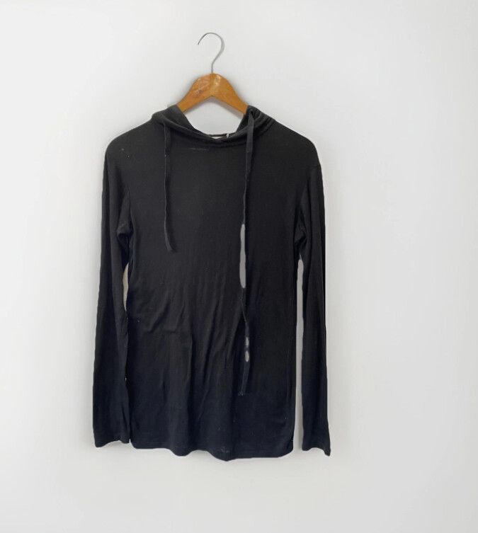 Morrison Hoodie Size Medium Black Wool Knit Quiet Luxury Minimalist Designer