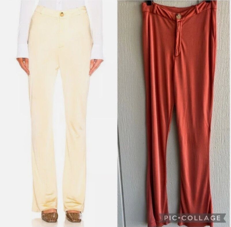 ACNE STUDIOS Prissa Satin Viscose Orange Pants Size Small Designer Party Summer