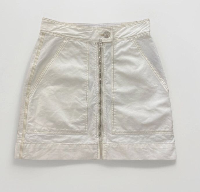 ISABEL MARANT White Cotton Loline Denim Mini Skirt Size 36/Small Designer Glam