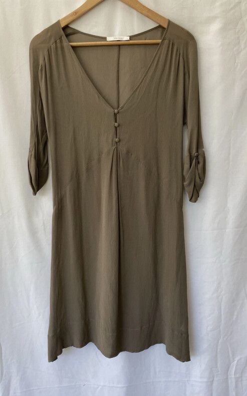 Morrison Brown silk dress size XS 70s Sheer Boho luxury relaxed Glam Party