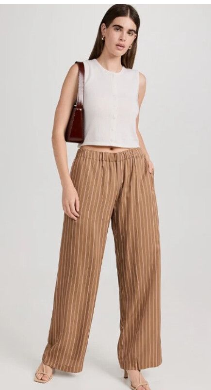 Wyeth Pants Zena Stripe Size XL Casual Chic Summer Relaxed Minimalist Resort