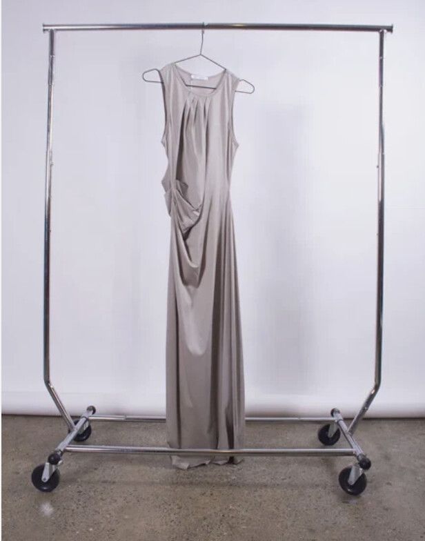 WYNN HAMLYN Isabelle Knit Maxi Dress Size AU14 Stone BNWT Casual cotton/silk