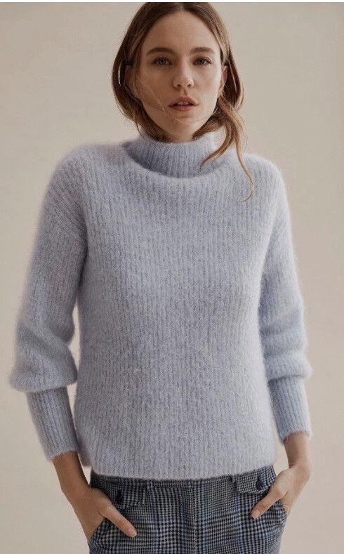 COUNTRY ROAD Blue Mohair Jumper Size XL Knit Designer Casual Cosy Winter