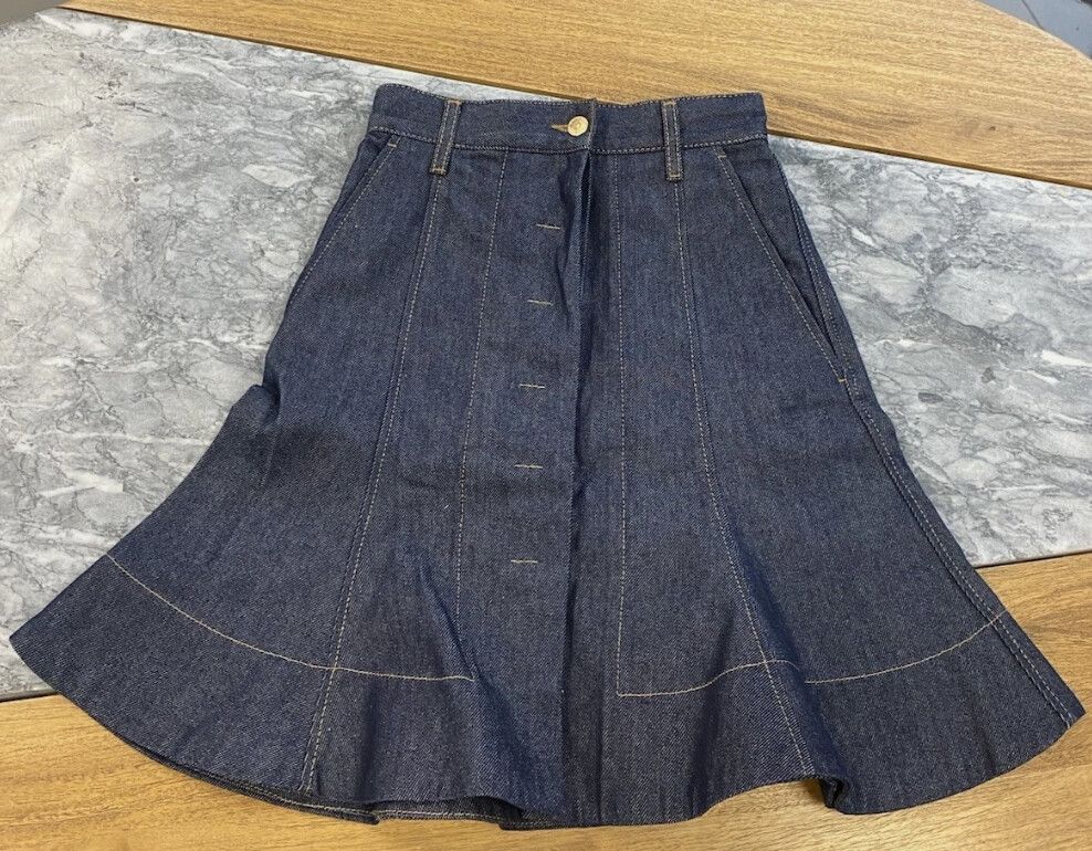 SCANLAN THEODORE Denim Flare Skater Button Mini Skirt Size XXS/Au4/US0 Preppy