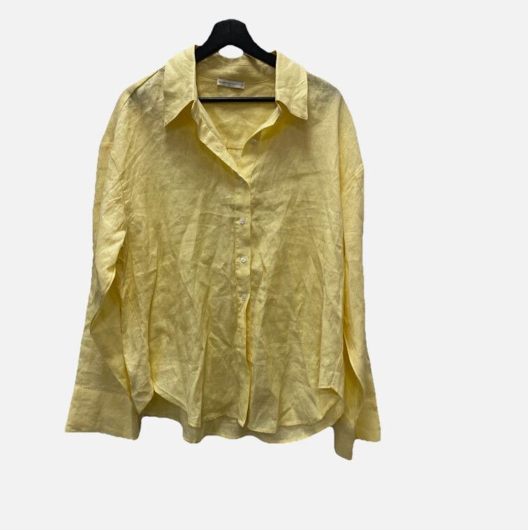 CHOSEN BY TUCHUZY Yellow Linen Shirt Size 8 Casual Resort Beach Summer Holiday