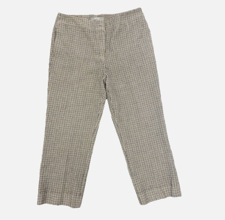 JAC + JACK Check Wool Pants Size 12 Preppy Winter Designer Houndstooth