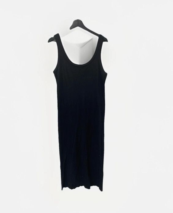COS Black Cotton Singlet Dress Size Medium Casual Basics Summer Layer 90s Ribbed