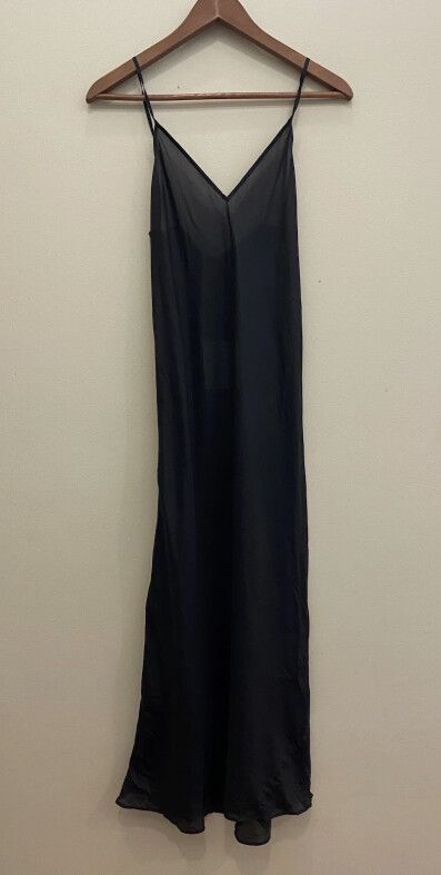Lee Mathews Black Slip Sheer Dress Size 0/XS BNWT Glam Sheer Minimalist Designer