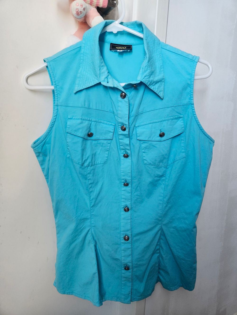 Authentic Versace Jeans Couture Turquoise Sleeveless Shirt