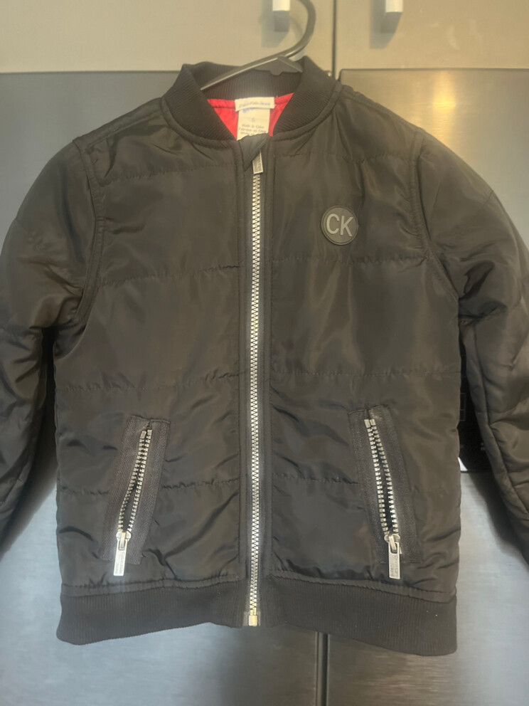 Red Lined calvin Klein Bomber Style Jacket