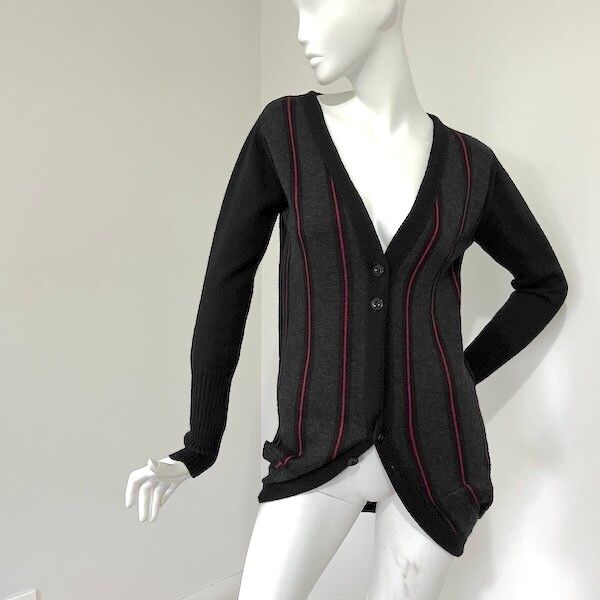 cardigan vest black red multiway wear size 8-10
