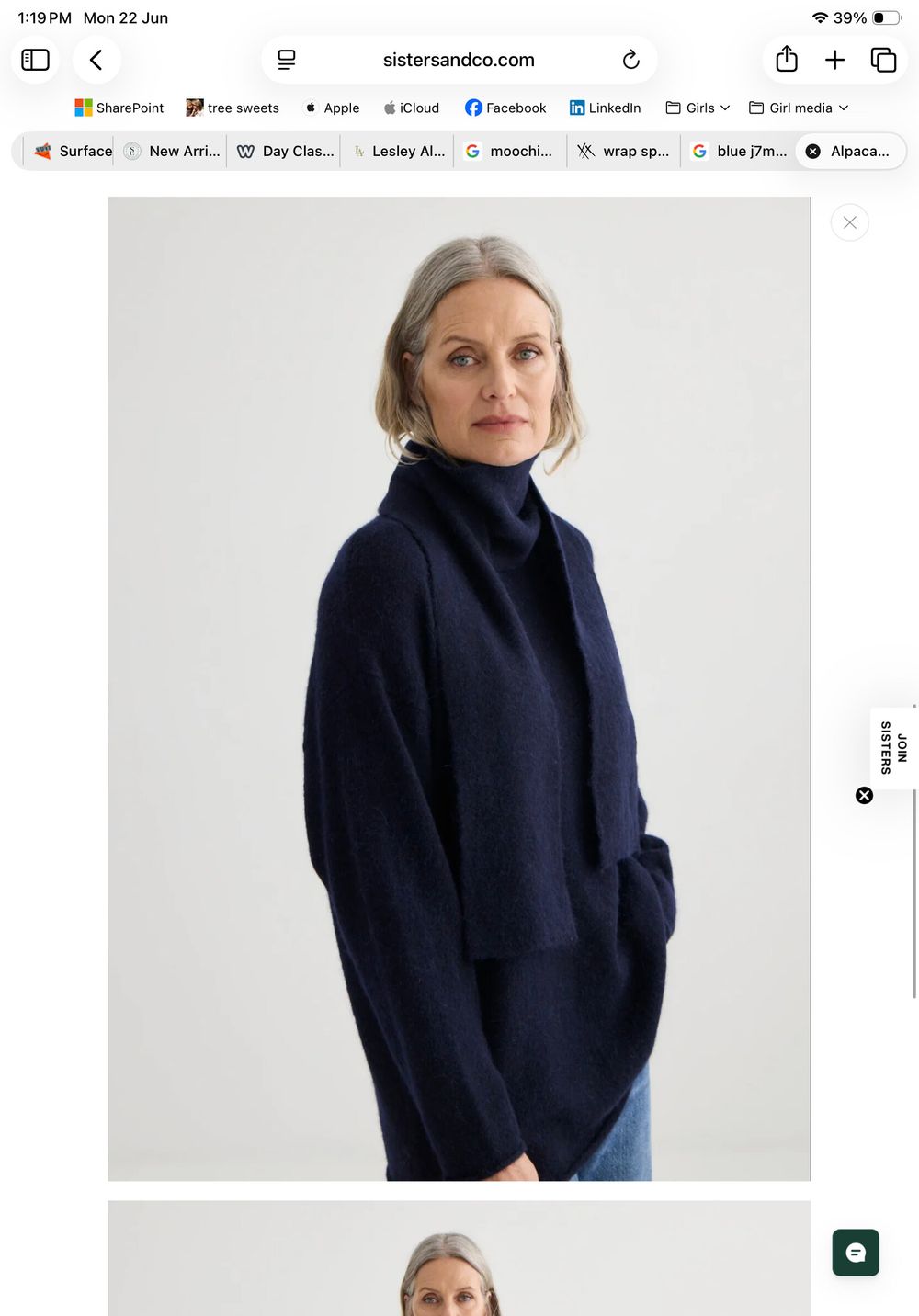 Laing Alpaca Blend Jumper With Detachable scarf