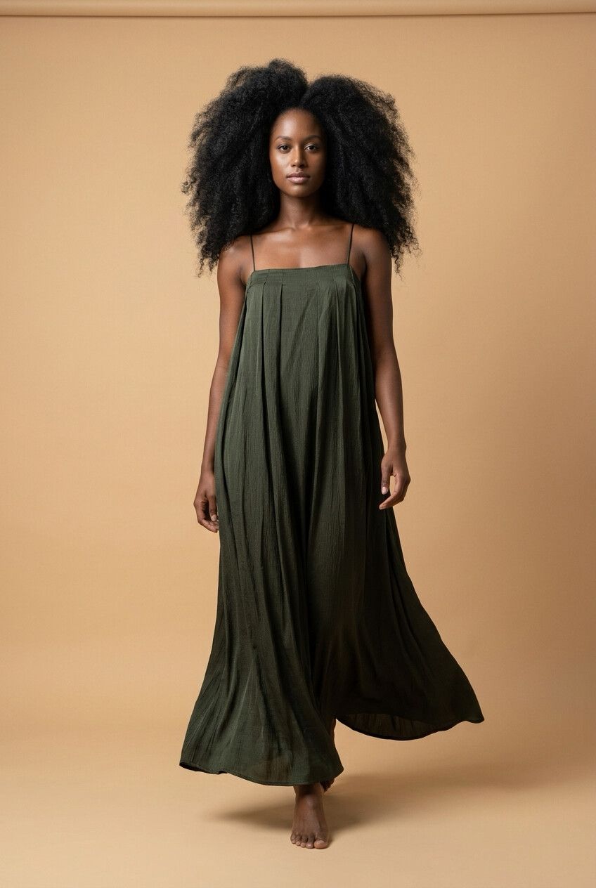 country road green dress polished outfit
