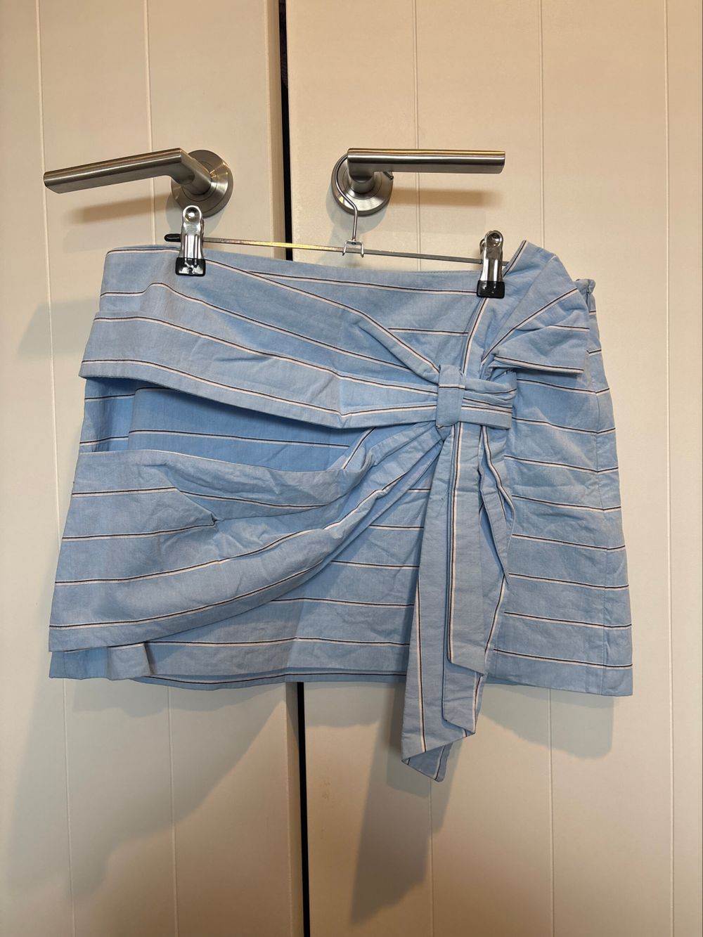 M.N.G Blue Striped Wrap Skirt